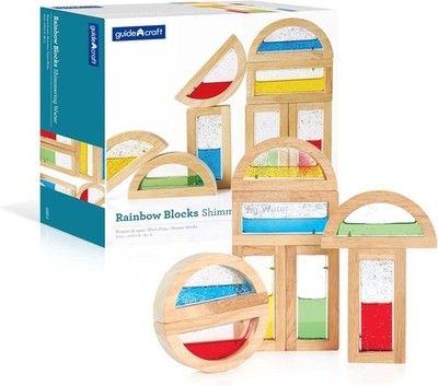 Guidecraft Rainbow Blocks - Shimmering Water: Creative Colorful Learning and Edu