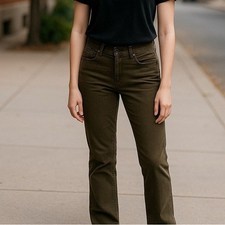 Calvin Klein Jeans Bootcut Corduroy Pants Size 6 Green