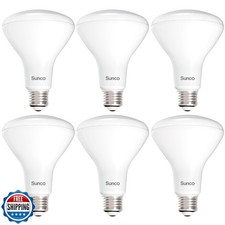 Sunco 6 Pack BR30 Light Bulb LED Recessed Can Light Bulbs, Indoor