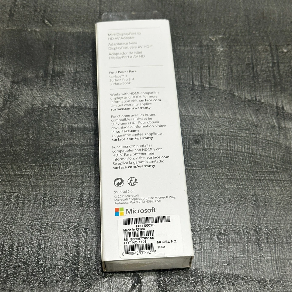OEM Microsoft Surface Mini DisplayPort DP Male to HDMI Female Adapter Cable NEW! - Image 2 of 2