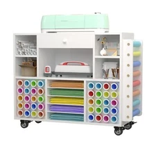 Craft organization and storage Cart Compatible with Cricut Machine, Rolling C...