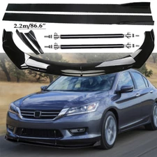 Front Bumper Lip Spoiler Side Skirts Rear Glossy Black For HONDA ACCORD