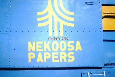 Original 1981 Nekoosa Papierlok Nahaufnahme Dia 8729
