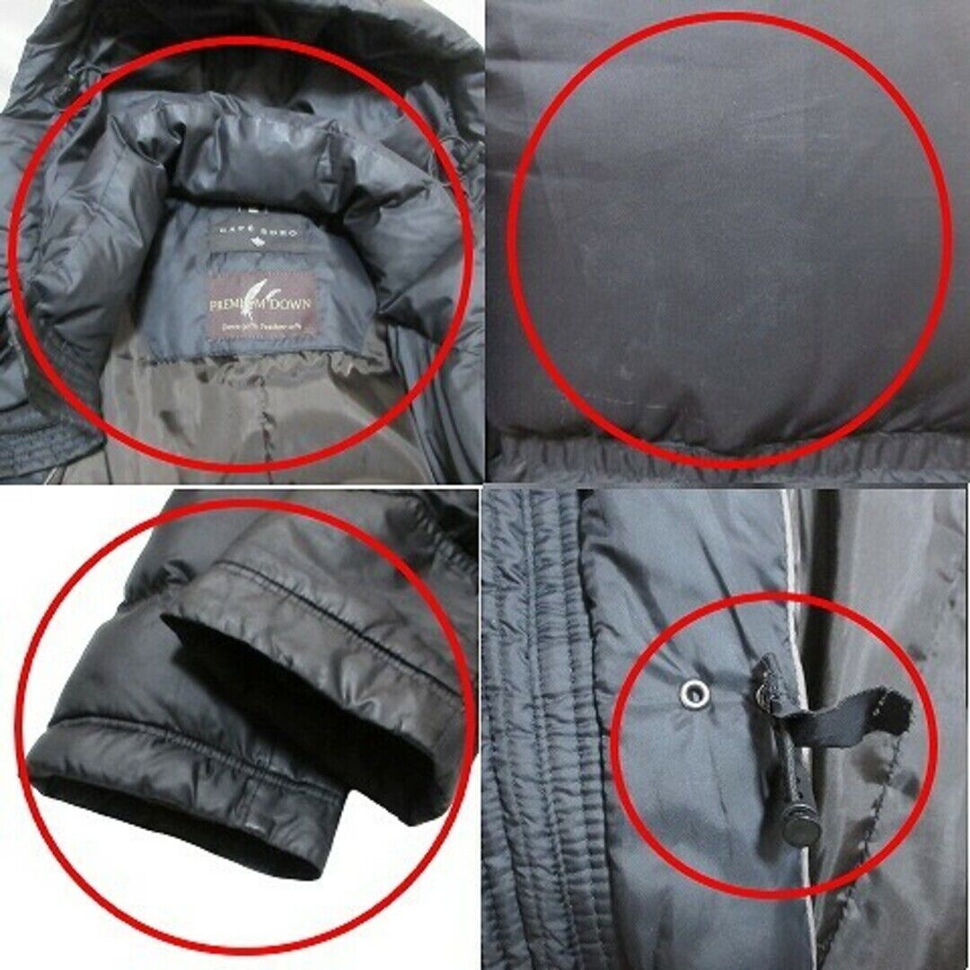Cafe Soho Down Jacket Zip Up Hood L Plain Black ORG X Used Cafe Soho Down Jacket Zip Up Hood L Plain Black ORG X Used
