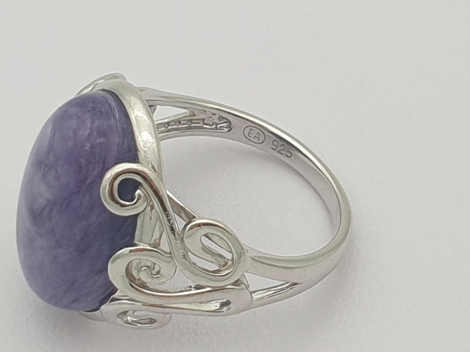 Anello In Charoite In Argento 925 / 5,9g / RG57 - Immagine 3 di 3
