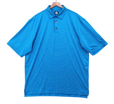 FFootJoy Golf Polo Shirt Mens XL Blue Stripe Harbourside Chicago Performance
