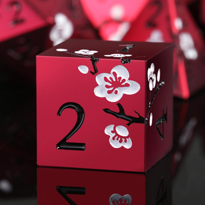 Matt Red DND Metal Dice,  7 PCS Heavy Metallic D&D Dice Set with Gorgeous Gift C