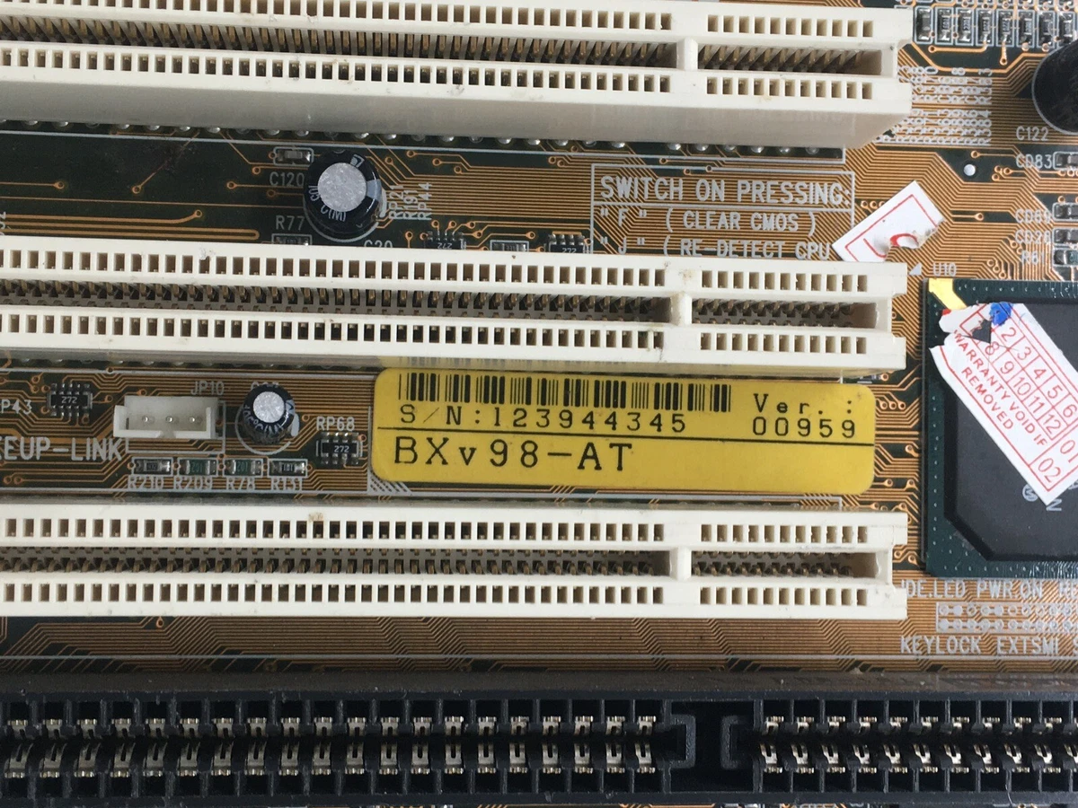 MOTHERBOARD SLOT 1 2 X ISA 4X PCI AGP VER 00959 BXV98 AT