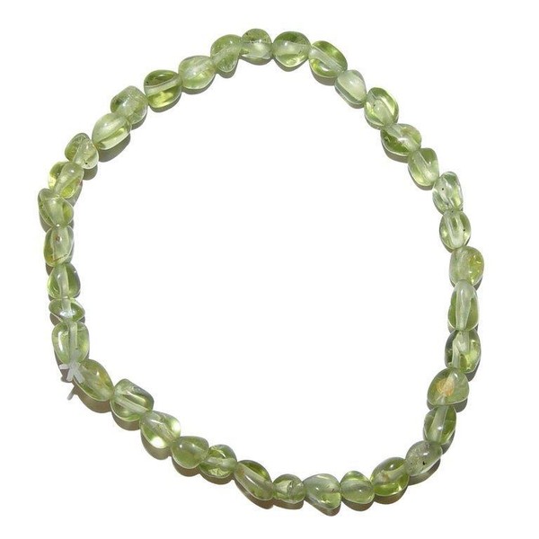Peridot / Olivin Armband Aus Polierten Kleinen Edelsteinen Elastisch-image