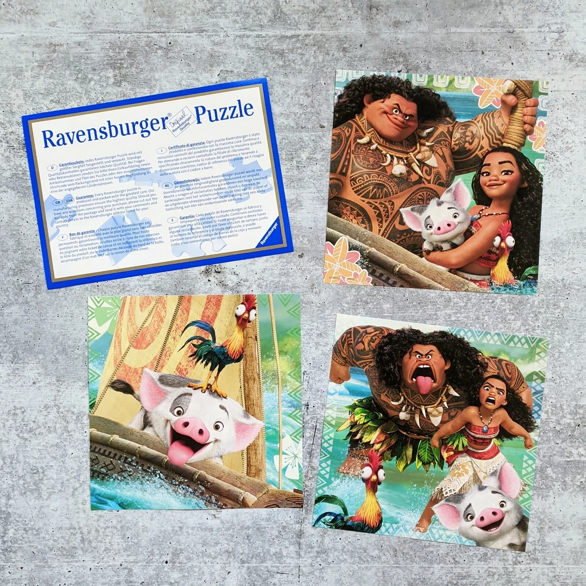 Puzzles 3 x 49 pièces - La légende du bout du monde - Disney Vaiana -  Ravensburger - Ludessimo - jeux de société - jeux et jouets d'occasion -  loisirs créatifs - vente en ligne