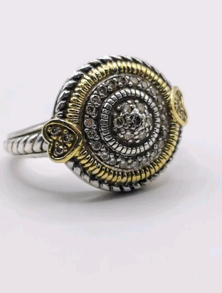 Anillo Lenox Judith Ripka Sterling 18k Pave Diamond Talla 7 JR TWO Foto 2 de 4