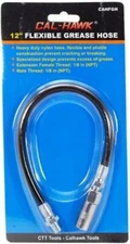 12" FLEXIBLE Grease Gun Hose Nylon Whip w/ Coupler Nozzle flexible and pliable