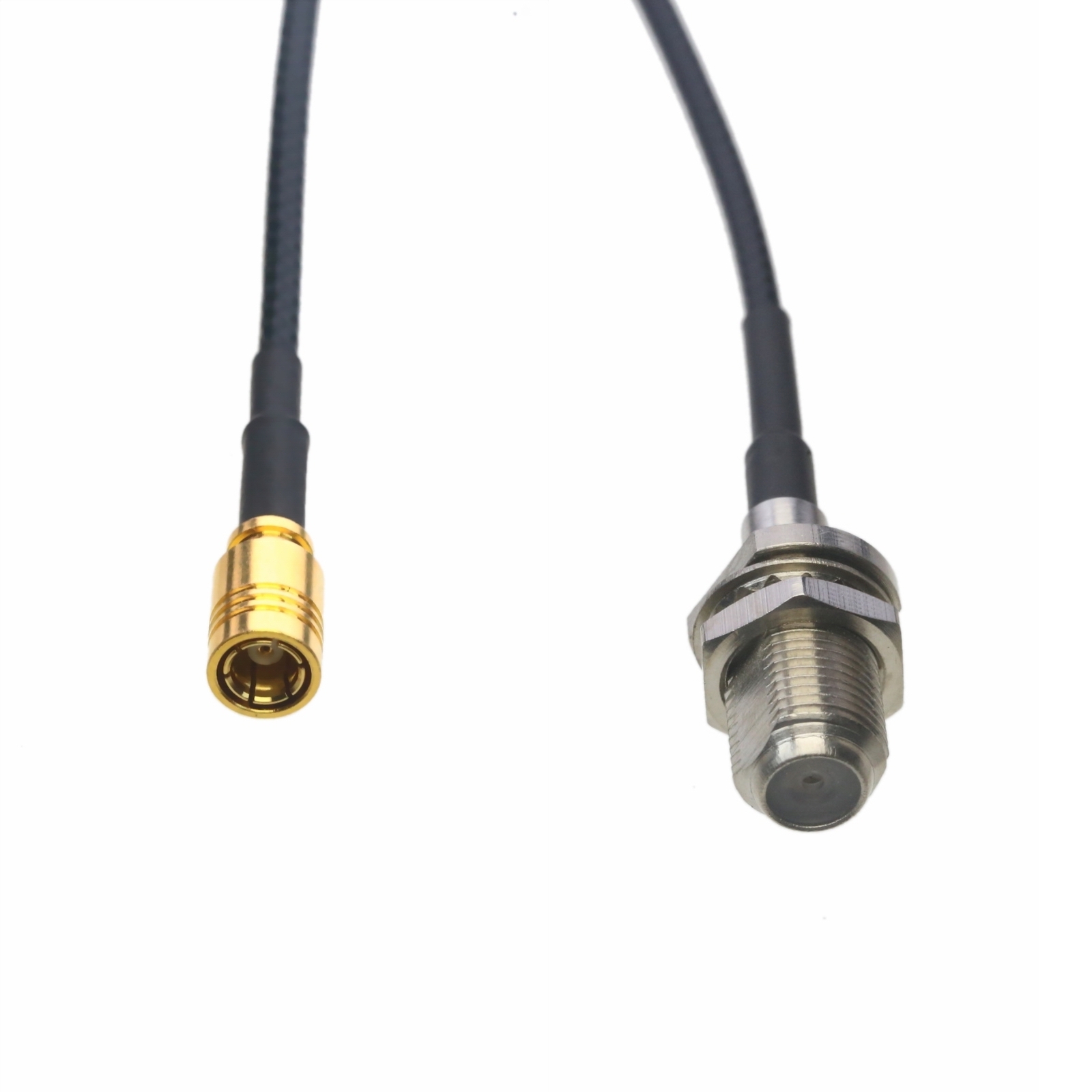 RF DVB Cable F female nut bulkhead to SMB jack RG316 6