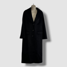 $1996 Fleurette Women's Black Bryce Cashmere Long Coat Jacket Size 2