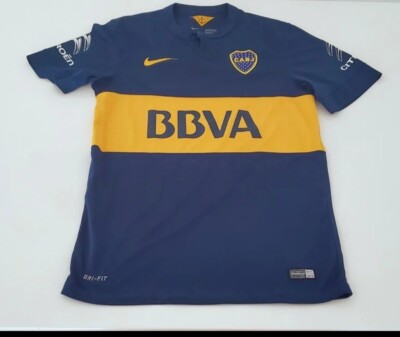 Nike Dri Fit. FUTBOL/Soccer BBVA Blue/Yellow Frances Jersey Small