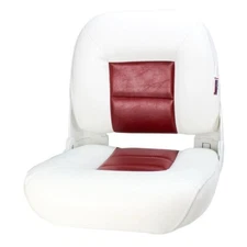 Tempress Navistyle Low-Back Boat Seat White/Fire Engine Red #60939