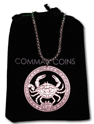 Hobo Coin Cut Coin Necklace Cancer Zodiac Astrology Sign US Jewelry Art ...