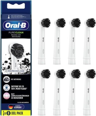 Oral-B Pure Clean Aktivkohle 8er Ersatzköpfe für Oral-B elektrische Zahnbürsten
