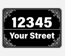 Custom Personalized Home Address Sign Aluminum 8" x 12" House Plaque Entryway