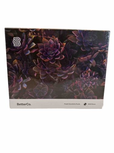 BetterCo 1000 Piece Puzzle Flowers Jigsaw Puzzle Purple Succulent NEW! - Picture 1 of 5