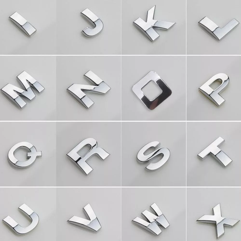 Lamoutor 43Pcs Car Emblem Letters Sticker DIY 3D Chrome Number Symbol Badge  Decal（Black） : Automotive 