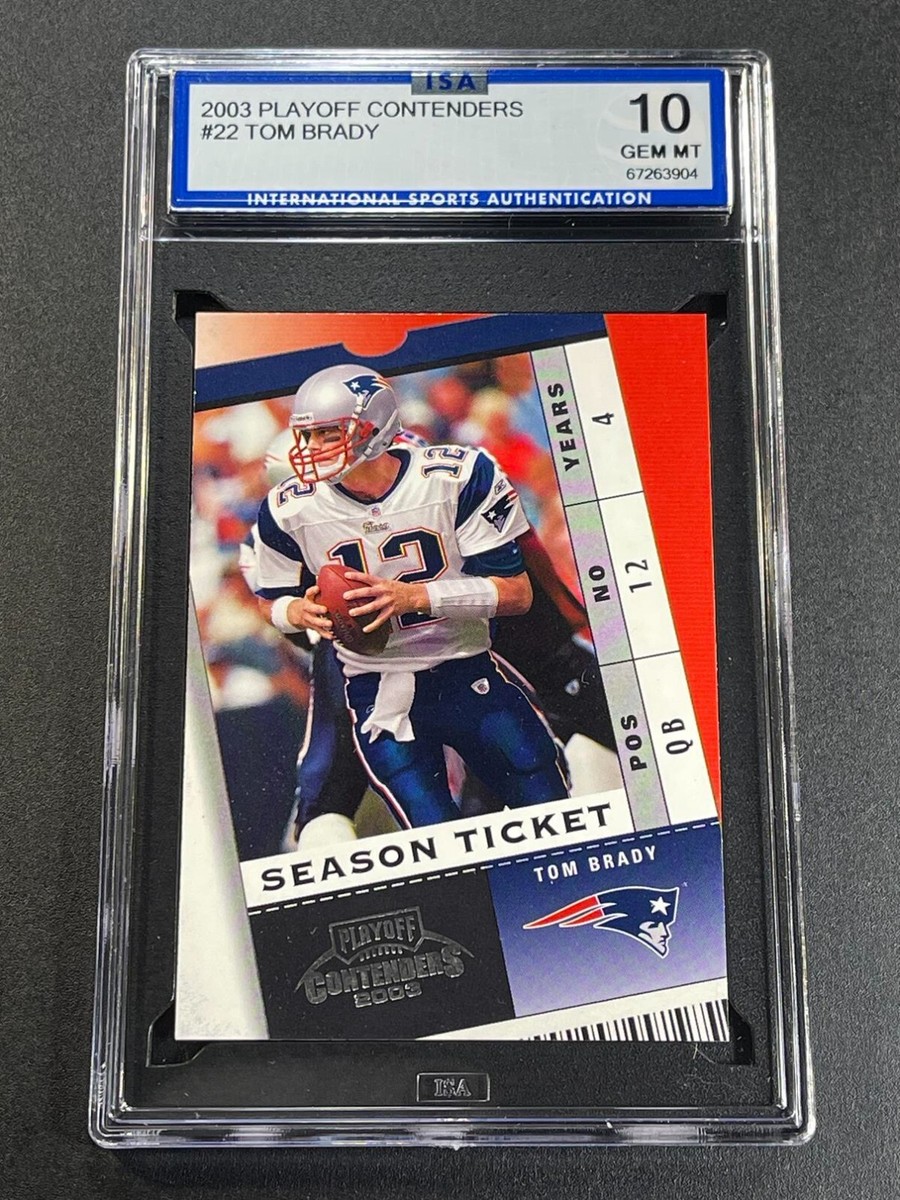 TOM BRADY 2003 PANINI CONTENDERS #22 EARLY BRADY CARD ISA GRADED