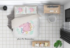 3D Unicorn Plant Cloud Kids Quilt Cover Set Duvet Cover Bedding Pillowcases