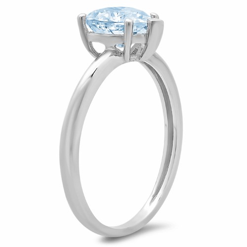 2 tcw Heart Cut Engagement Ring for Women, 14K White Gold Blue Promise Ring - Picture 11 of 11