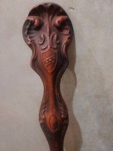Vtg  ROYAL 26" Metal Ladle Spoon Orange Wall Hanging - MCM Planter Decor