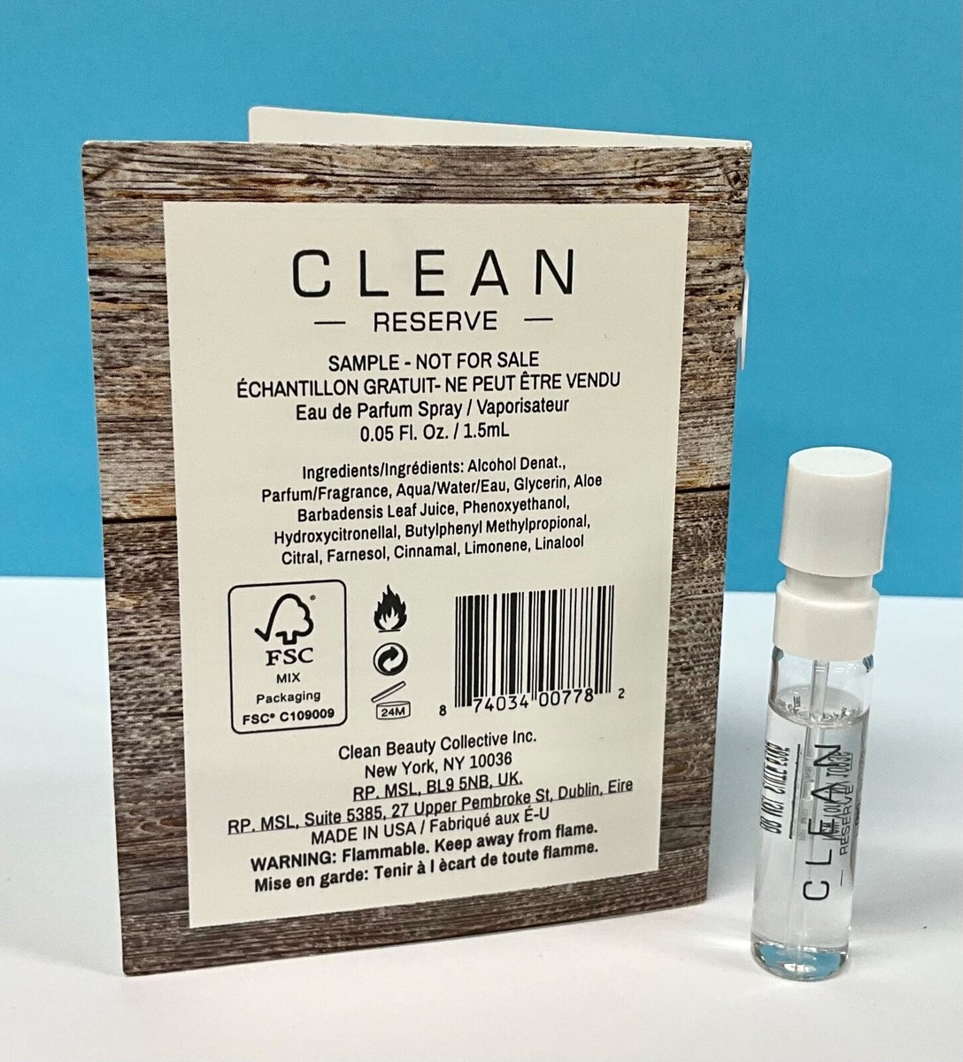 CLEAN Reserve RAIN PLUIE Eau de Parfum EDP Fragrance Sample oz