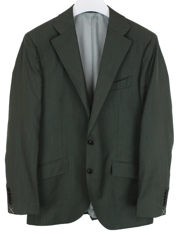Suitsupply La Spalla / Ferrara Blazer Hombre GB 40L Seda Lana a Medida Verde - Imagen 2 de 4