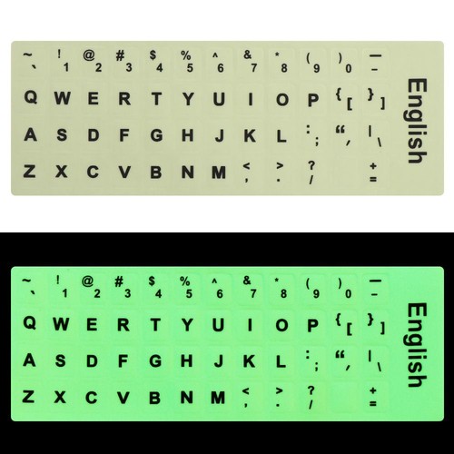 Letter English Keyboard Stickers Luminous Alphabet Layout Protective Film - Photo 11/15