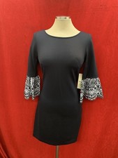 ELIZA J DRESS/NEW WITH TAG/RETAIL$119/LENGTH 35" SIZE 8/STRETCH FABRIC/NAVY