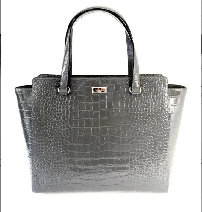 KATE SPADE Elissa Bristol Drive Croc Leather Handbag DEEPGRAPH