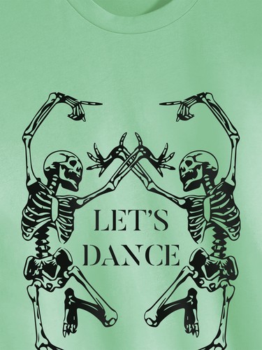 Mens Graphic Let's Dance Memento Mori Halloween Drawing Short Sleeve T Shirt - Picture 19 of 28