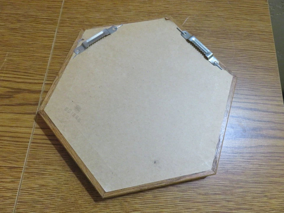 PAIR OF WOOD HEXAGON MIRROR 8 X 8 X 8" - Image 3 of 3