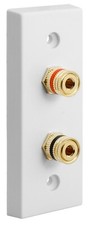 2 post Audio AV Speaker Plate Architrave Square edge White Gold Post Non-solder