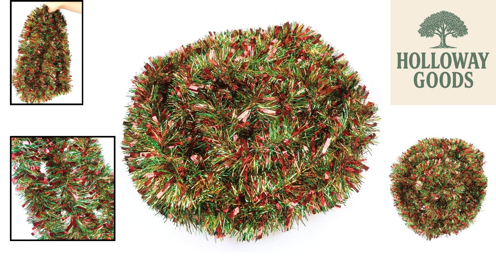 Versatile 10M Tinsel Garland - Perfect for Christmas Trees, Wreaths, and More