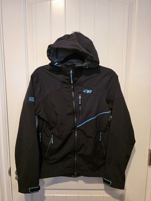 Outdoor Research All Out Full Zip Soft Shell Hoodie Jacket Black Women's Small