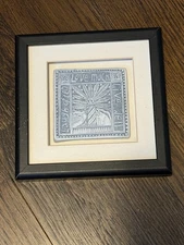 Marsha McCarthy-Original  Tile-Framed Love much live well laugh often  -4" Sq.