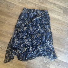 Sag Harbor Vintage 90s Blue And Yellow Floral Midi Skirt Size 12
