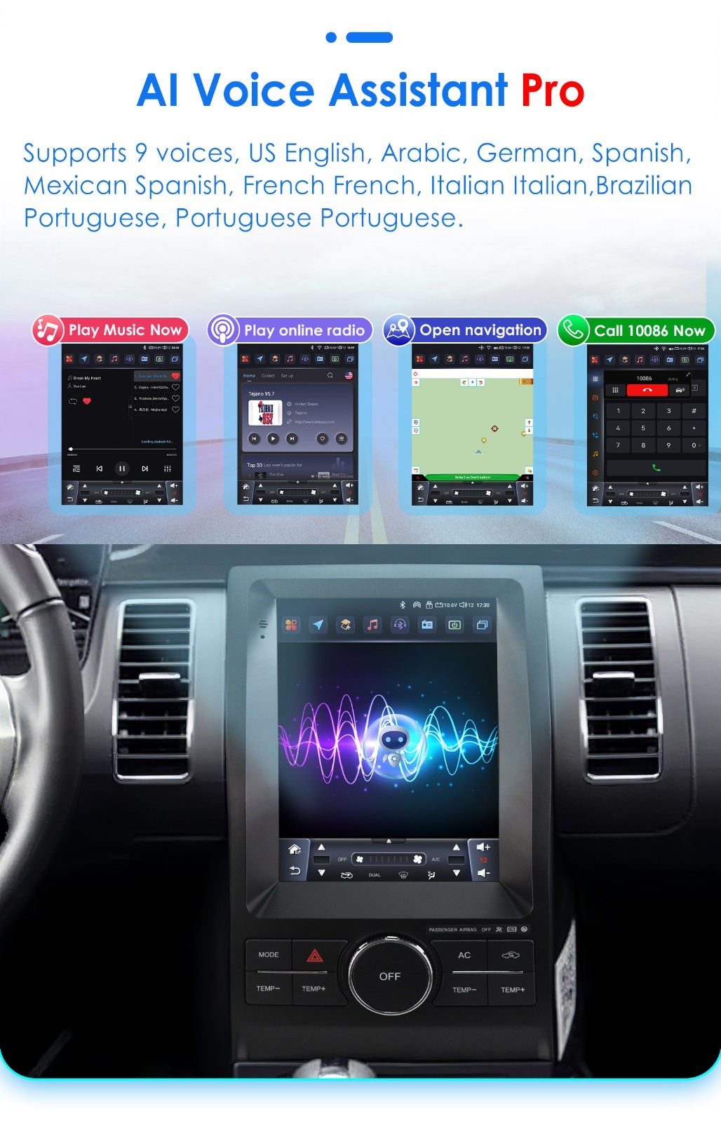 For Ford Taurus 2011-2019 CarPlay Car Stereo Radio GPS SWC 2G+32G 9.7"Android 14