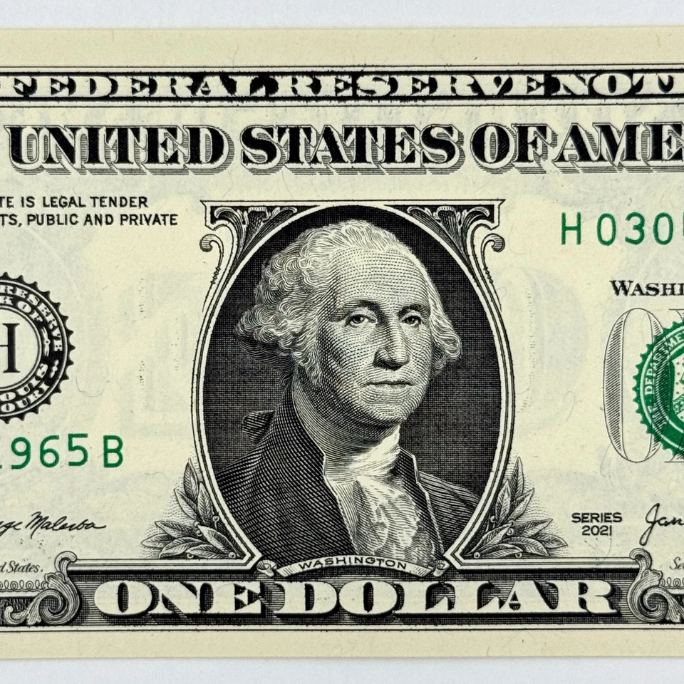 March 4th 1965 3rd April Dollar Bill Uncirculated Birthday Note $1 Fancy Serial - Image 4 of 4