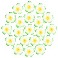 20-Pack Artificial Plumeria Flower Heads, 3.74" Fake Flowers,Yellow Heart Green