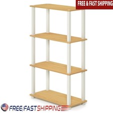 4-Tier Adjustable Storage Shelf Freestanding Display Rack Home Organization New