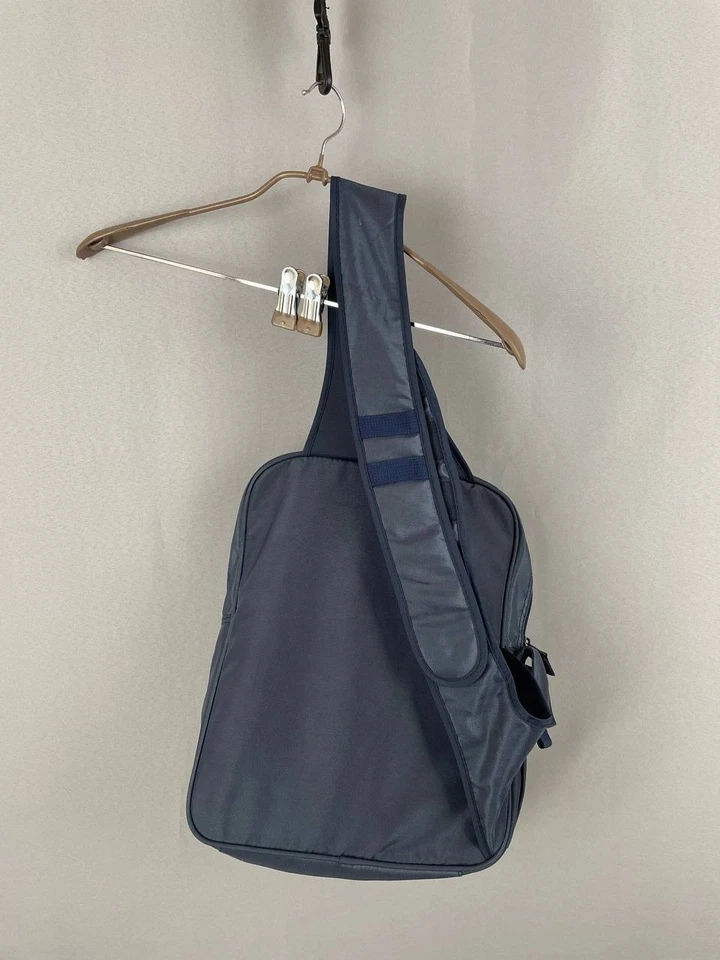 Bolso Bandolera Paul & Shark Para Hombres Azul Nylon Correa Ajustable Cremallera Foto 2 de 4