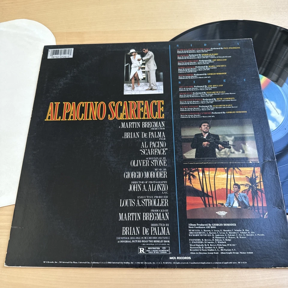 Scarface Soundtrack 1983 Vinyl LP 1st US Original Motion Picture Pressing! - Image 4 of 4