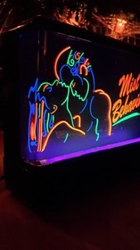 Vintage 1980's Gemini Display Nuon Klocks [MIST BEHAVIN'] Neon Blacklight RARE!!