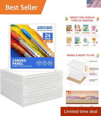 Versatile 24 Pack Artist Canvas Panels - Perfect for Acrylic, Oil, & More