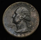Toned! 1958 Washington Quarter 25c- UNC Nice Toning